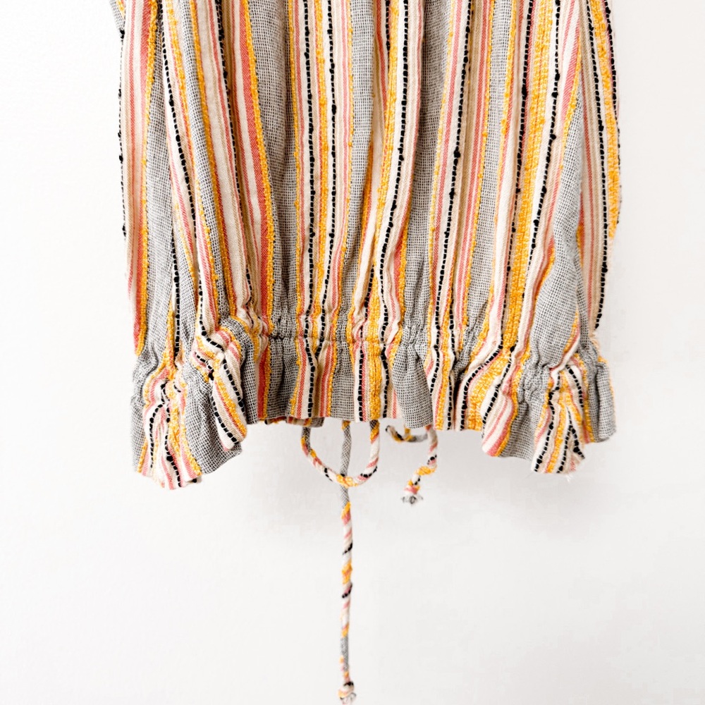 Others Follow Gemini High Neck ‎ Striped Open Back Tank Top Multicolor Coral  XS - Picture 9 of 12